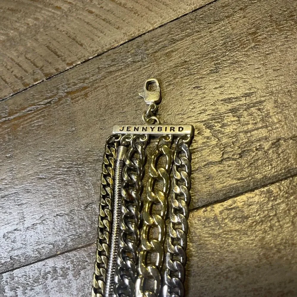 Jenny Bird Women's Austin Cuff Mixed Metal Stacked Chain Bracelet